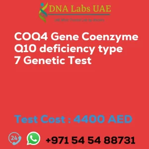 COQ4 Gene Coenzyme Q10 deficiency type 7 Genetic Test sale cost 4400 AED