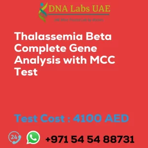 Thalassemia Beta Complete Gene Analysis with MCC Test sale cost 4100 AED