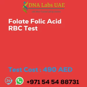 Folate Folic Acid RBC Test sale cost 490 AED