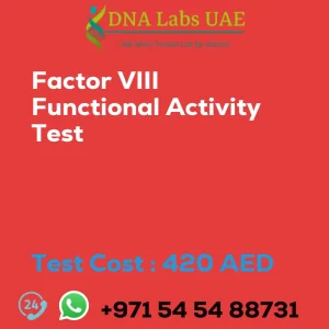 Factor VIII Functional Activity Test sale cost 420 AED