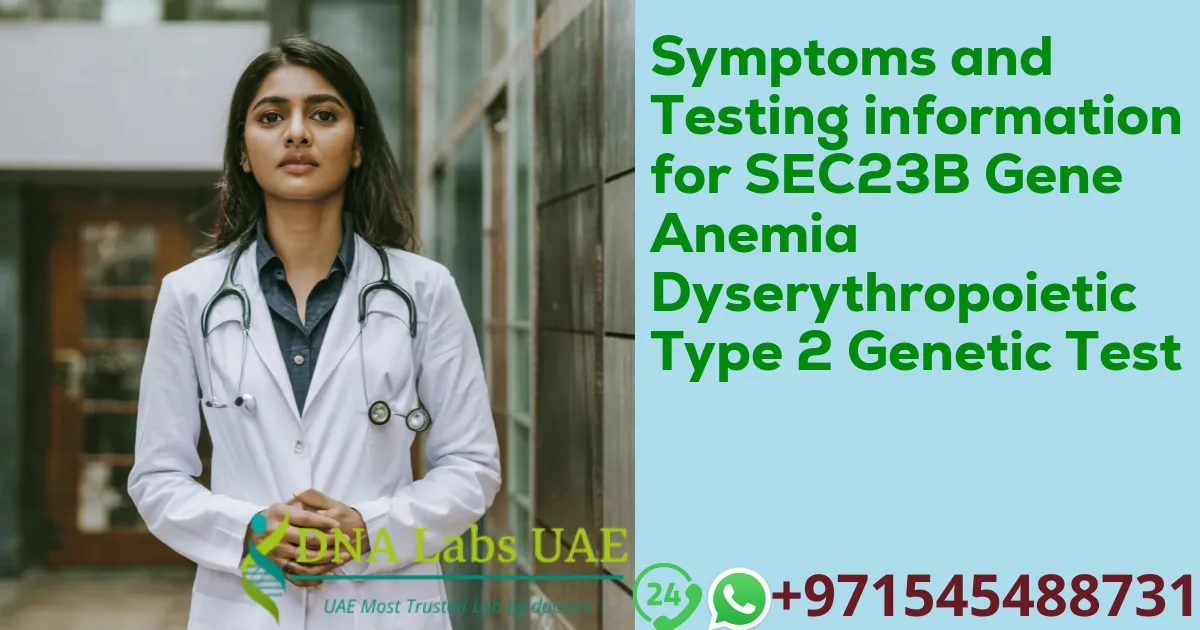 Symptoms and Testing information for SEC23B Gene Anemia Dyserythropoietic Type 2 Genetic Test