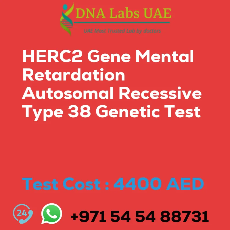 HERC2 Gene Mental Retardation Autosomal Recessive Type 38 Genetic Test sale cost 4400 AED