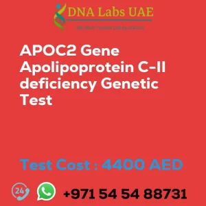 APOC2 Gene Apolipoprotein C-II deficiency Genetic Test sale cost 4400 AED