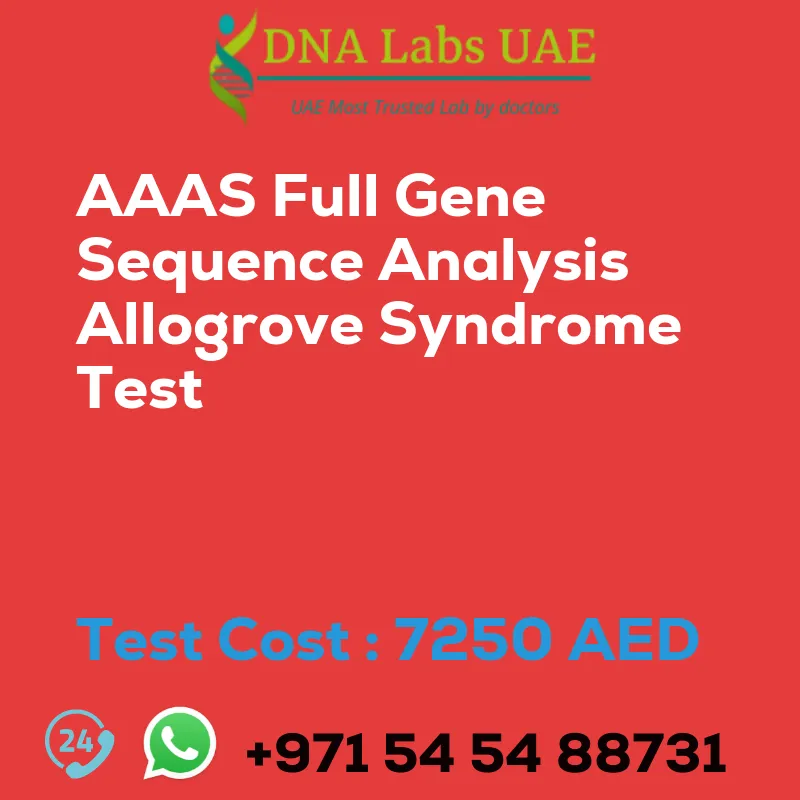 AAAS Full Gene Sequence Analysis Allogrove Syndrome Test sale cost 7250 AED