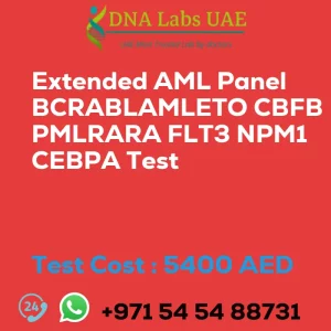 Extended AML Panel BCRABLAMLETO CBFB PMLRARA FLT3 NPM1 CEBPA Test sale cost 5400 AED