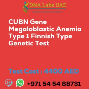 CUBN Gene Megaloblastic Anemia Type 1 Finnish Type Genetic Test sale cost 4400 AED