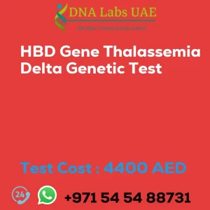 HBD Gene Thalassemia Delta Genetic Test sale cost 4400 AED