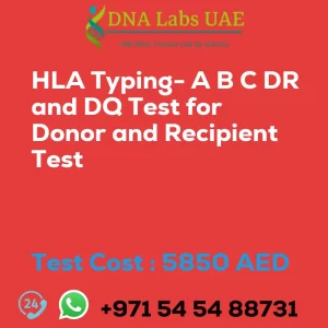 HLA Typing- A B C DR and DQ Test for Donor and Recipient Test sale cost 5850 AED