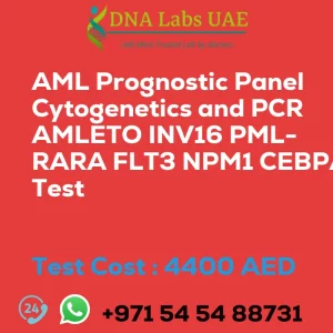 AML Prognostic Panel Cytogenetics and PCR AMLETO INV16 PML-RARA FLT3 NPM1 CEBPA Test sale cost 4400 AED
