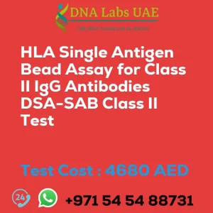 HLA Single Antigen Bead Assay for Class II IgG Antibodies DSA-SAB Class II Test sale cost 4680 AED