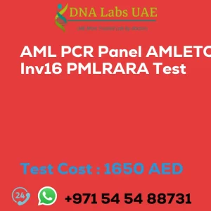 AML PCR Panel AMLETO Inv16 PMLRARA Test sale cost 1650 AED