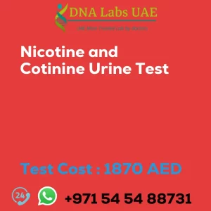 Nicotine and Cotinine Urine Test sale cost 1870 AED