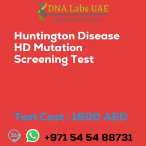 Huntington Disease HD Mutation Screening Test sale cost 1600 AED