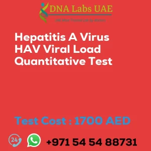 Hepatitis A Virus HAV Viral Load Quantitative Test sale cost 1700 AED