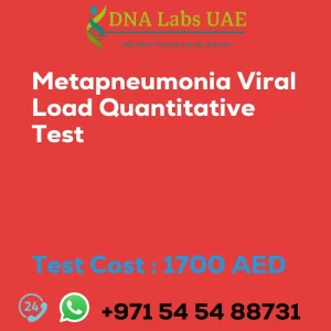 Metapneumonia Viral Load Quantitative Test sale cost 1700 AED