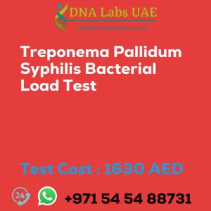 Treponema Pallidum Syphilis Bacterial Load Test sale cost 1630 AED