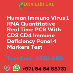 Human Immuno Virus 1 RNA Quantitative Real Time PCR With CD3 CD4 Immune Deficiency Panel 4 Markers Test sale cost 1450 AED