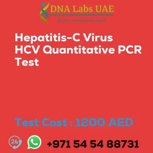 Hepatitis-C Virus HCV Quantitative PCR Test sale cost 1200 AED