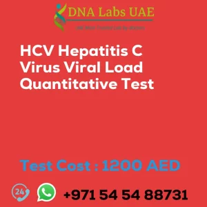 HCV Hepatitis C Virus Viral Load Quantitative Test sale cost 1200 AED