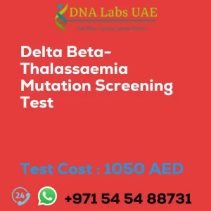 Delta Beta-Thalassaemia Mutation Screening Test sale cost 1050 AED