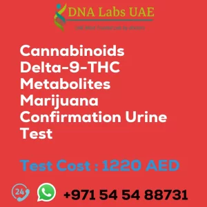 Cannabinoids Delta-9-THC Metabolites Marijuana Confirmation Urine Test sale cost 1220 AED