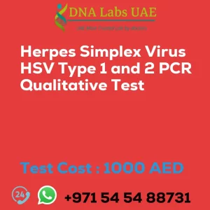 Herpes Simplex Virus HSV Type 1 and 2 PCR Qualitative Test sale cost 1000 AED