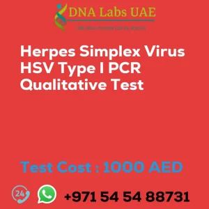 Herpes Simplex Virus HSV Type I PCR Qualitative Test sale cost 1000 AED