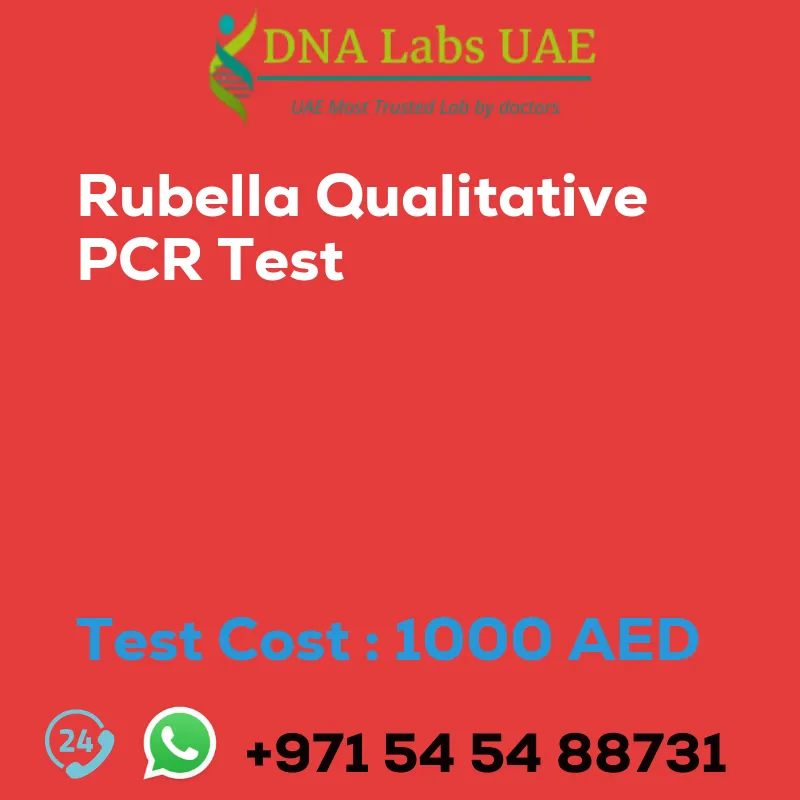Rubella Qualitative PCR Test sale cost 1000 AED