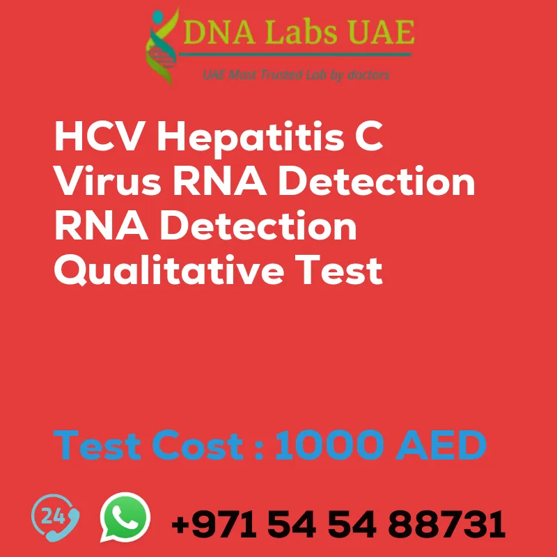 HCV Hepatitis C Virus RNA Detection RNA Detection Qualitative Test sale cost 1000 AED
