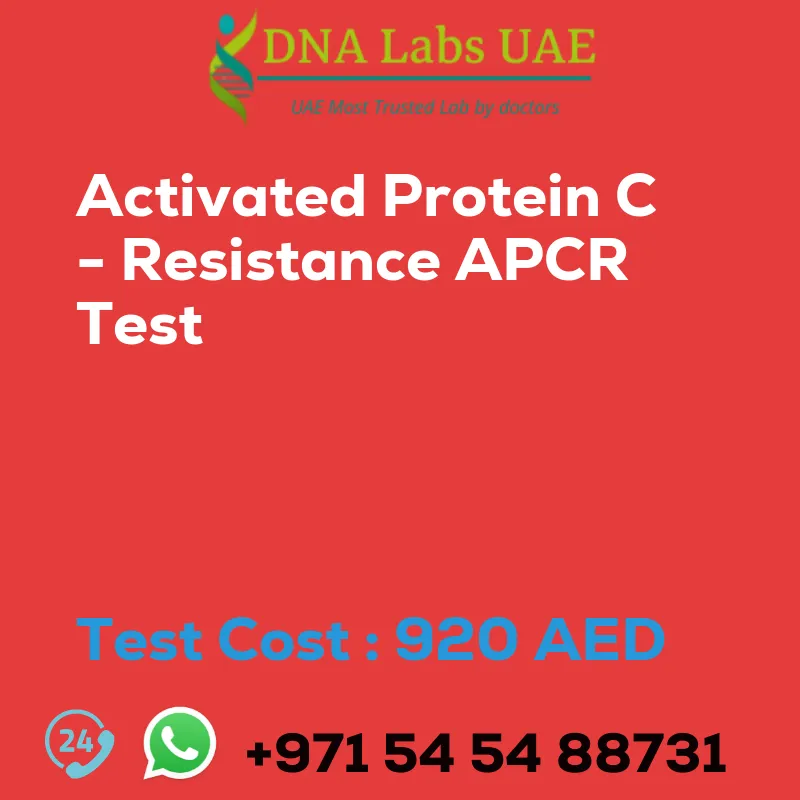 Activated Protein C - Resistance APCR Test sale cost 920 AED