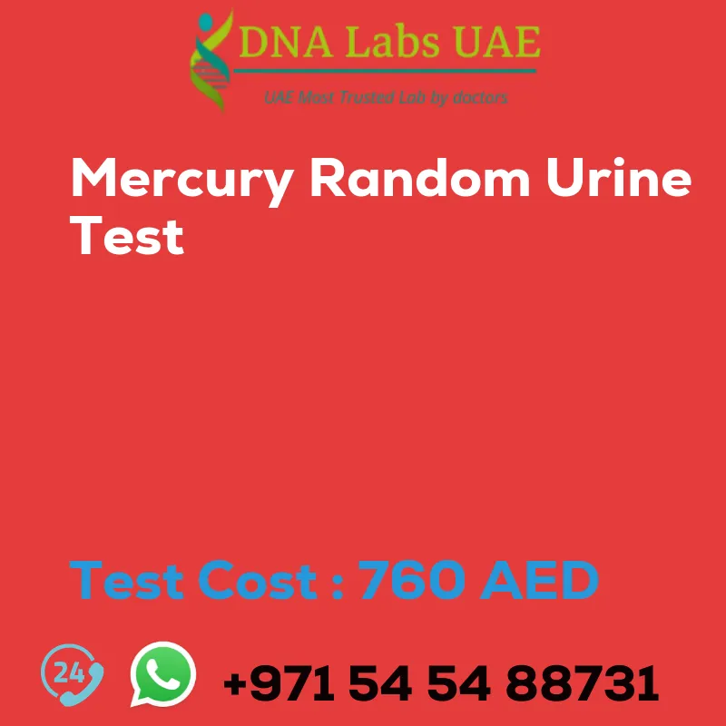 Mercury Random Urine Test sale cost 760 AED