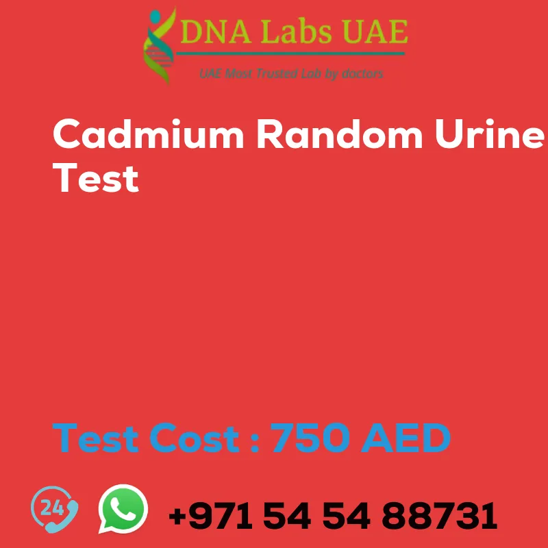 Cadmium Random Urine Test sale cost 750 AED