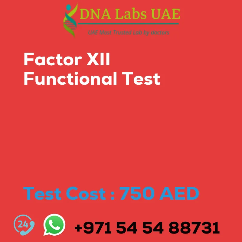 Factor XII Functional Test sale cost 750 AED
