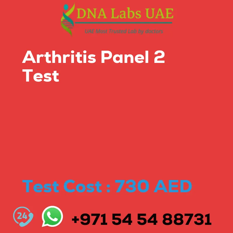 Arthritis Panel 2 Test sale cost 730 AED