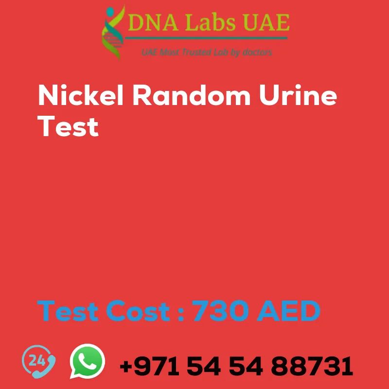 Nickel Random Urine Test sale cost 730 AED