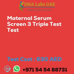 Maternal Serum Screen 3 Triple Test Test sale cost 630 AED
