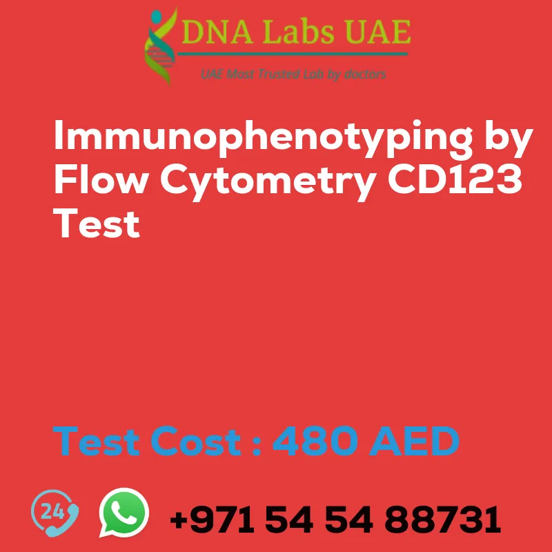 Immunophenotyping by Flow Cytometry CD123 Test sale cost 480 AED