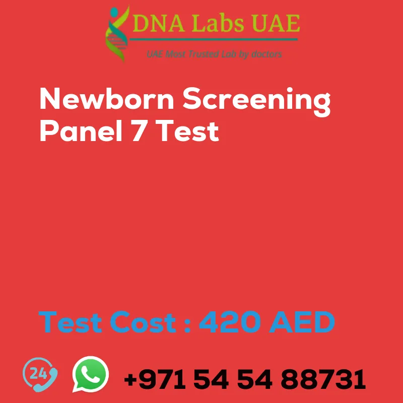 Newborn Screening Panel 7 Test sale cost 420 AED