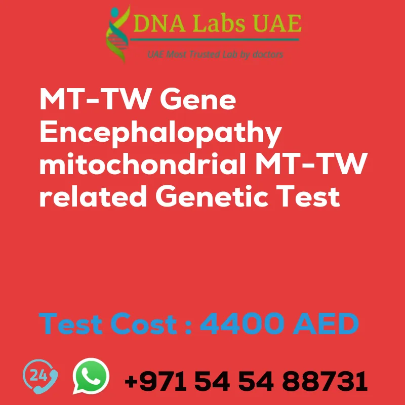 MT-TW Gene Encephalopathy mitochondrial MT-TW related Genetic Test sale cost 4400 AED