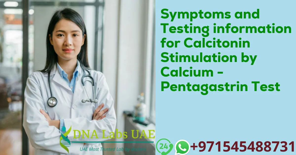 Symptoms and Testing information for Calcitonin Stimulation by Calcium - Pentagastrin Test