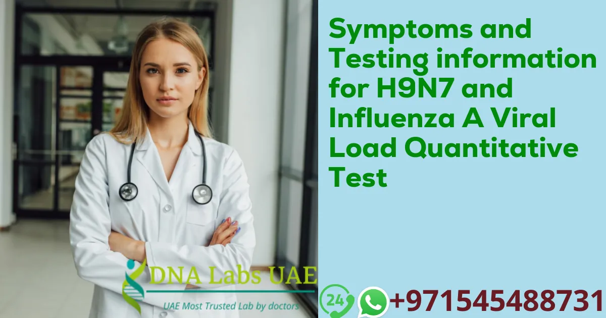 Symptoms and Testing information for H9N7 and Influenza A Viral Load Quantitative Test