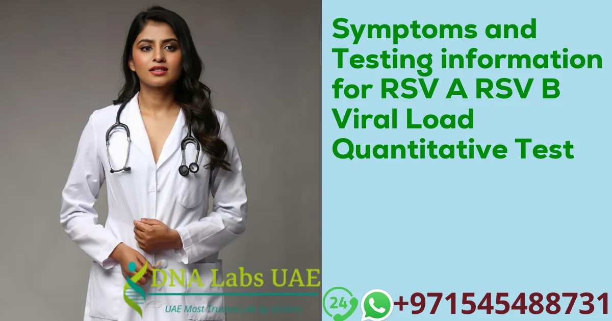 Symptoms and Testing information for RSV A RSV B Viral Load Quantitative Test