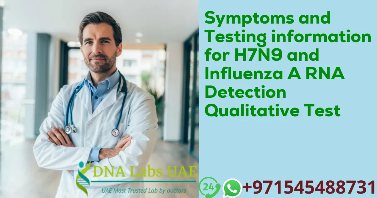 Symptoms and Testing information for H7N9 and Influenza A RNA Detection Qualitative Test