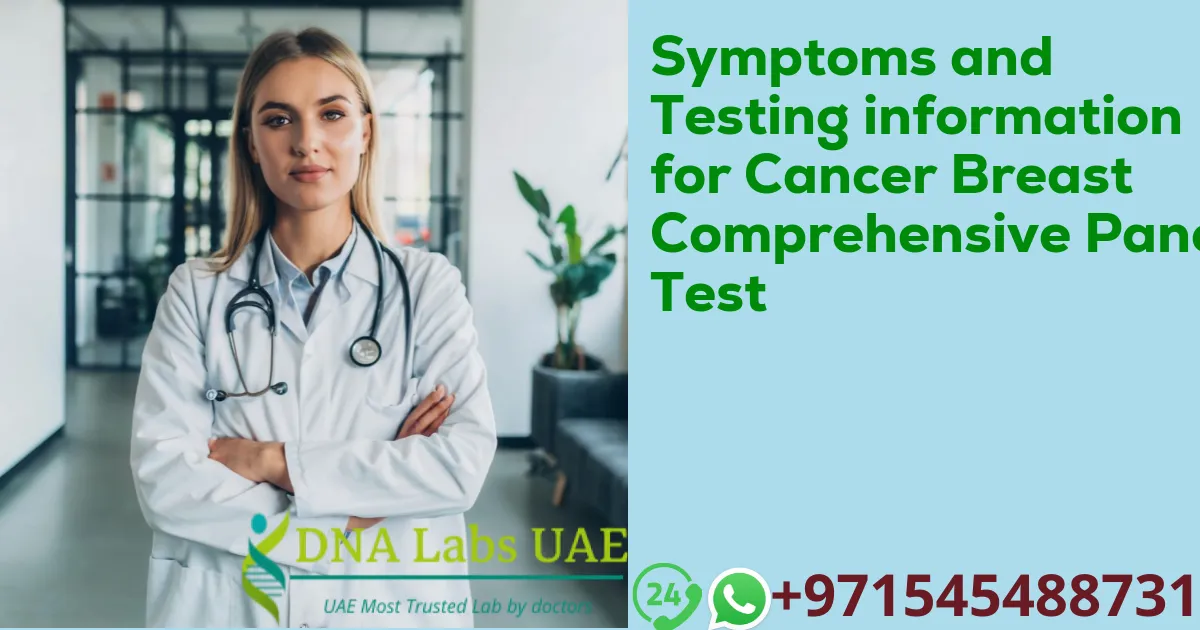 Symptoms and Testing information for Cancer Breast Comprehensive Panel Test