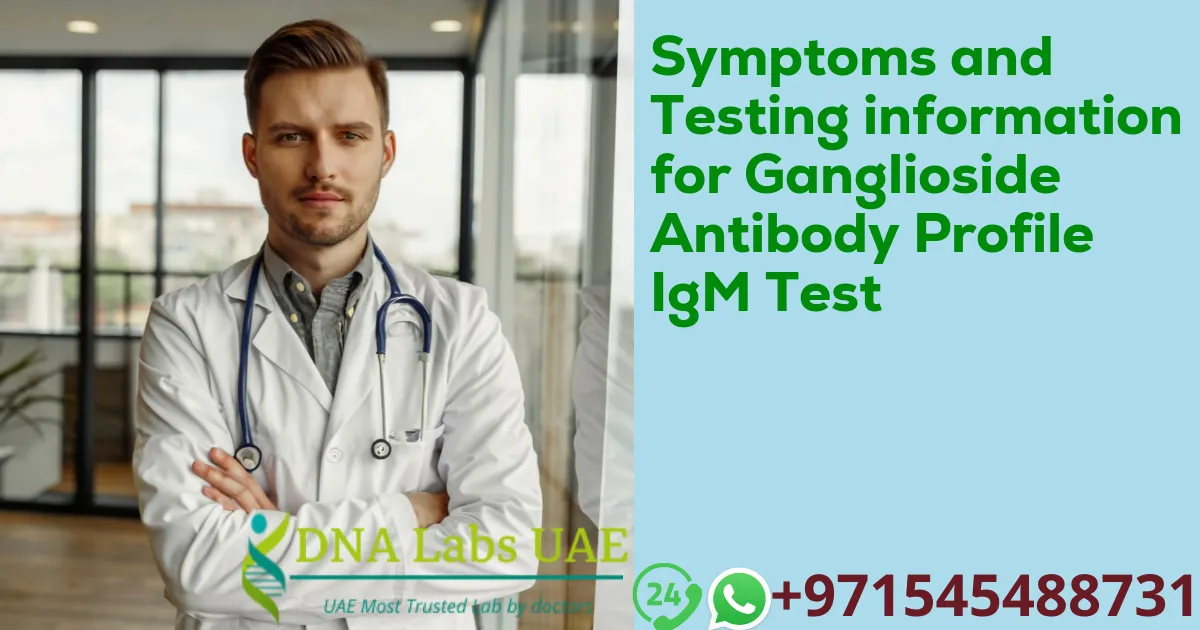 Symptoms and Testing information for Ganglioside Antibody Profile IgM Test