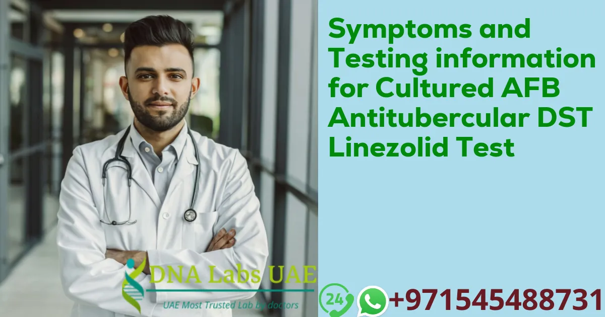 Symptoms and Testing information for Cultured AFB Antitubercular DST Linezolid Test