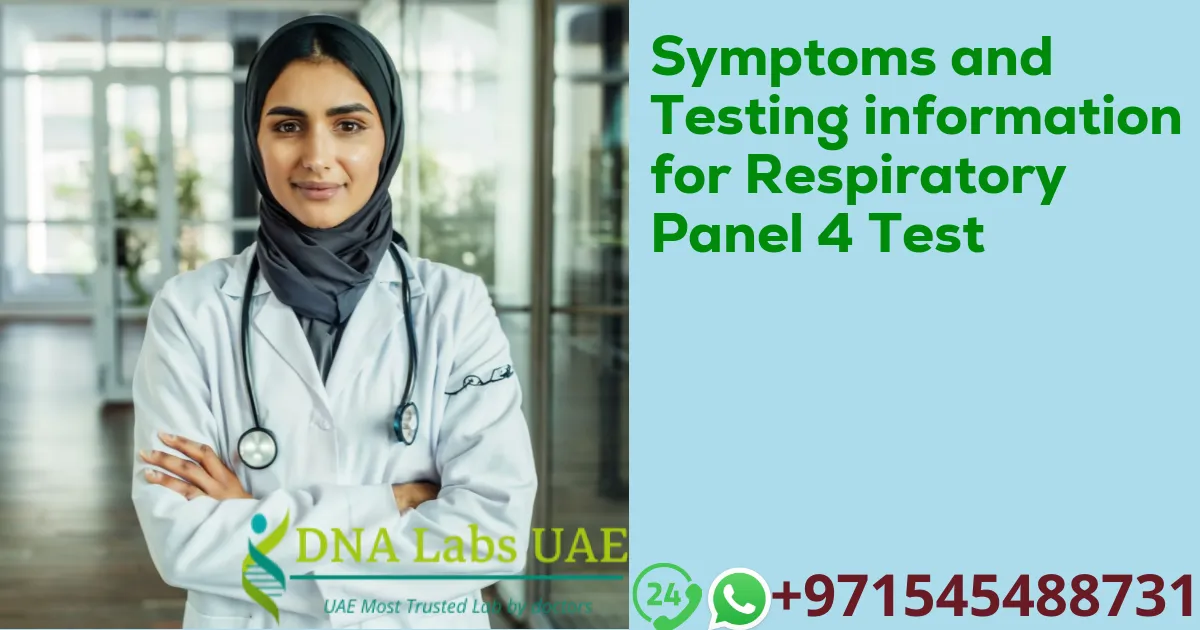 Symptoms and Testing information for Respiratory Panel 4 Test