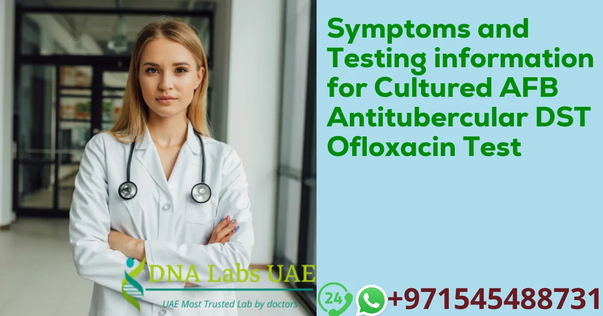 Symptoms and Testing information for Cultured AFB Antitubercular DST Ofloxacin Test