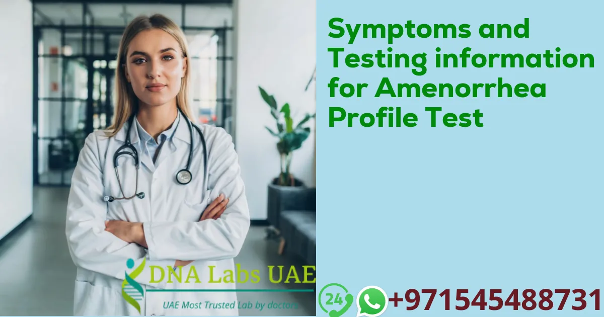 Symptoms and Testing information for Amenorrhea Profile Test