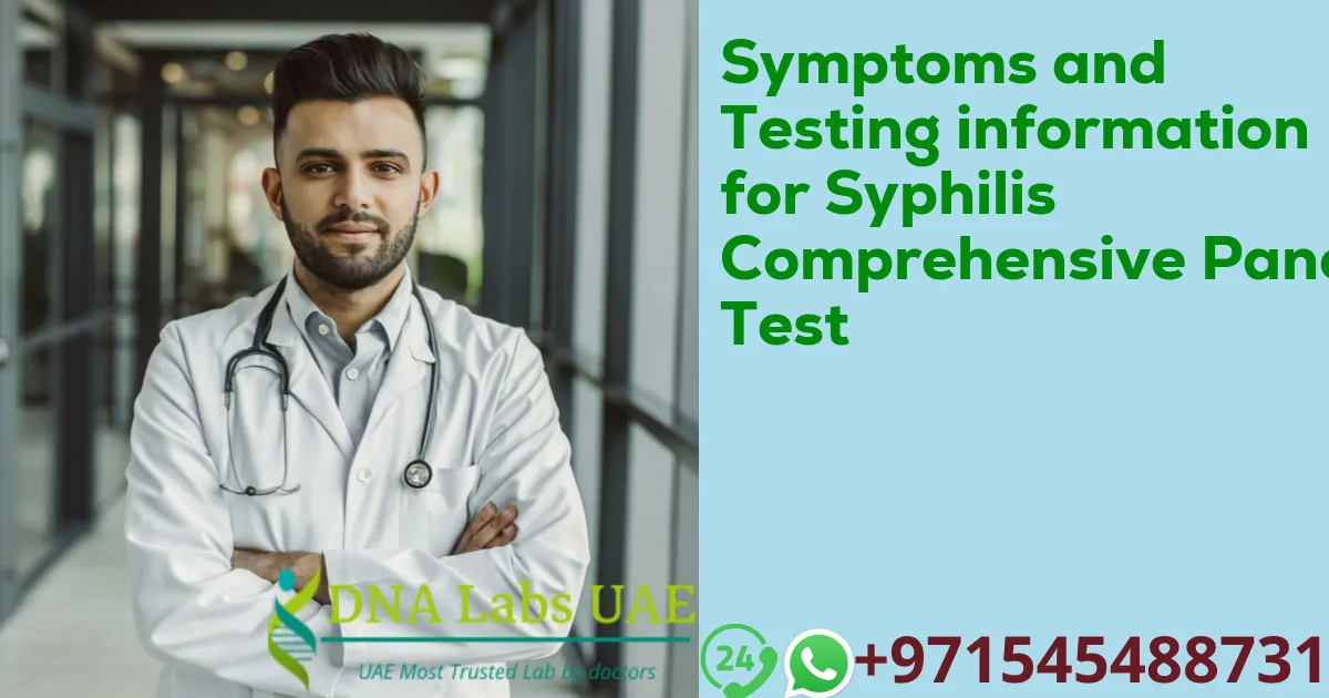 Symptoms and Testing information for Syphilis Comprehensive Panel Test